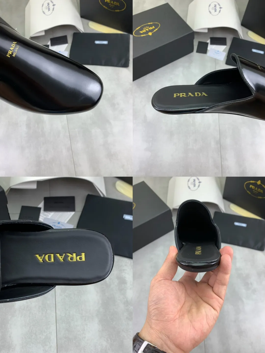 Men's shoes 💰P600 new style 💰 💎💎💎 water dyed cowhide original quality PRADA —🆘.Prada Original order purchase, high-end business leather shoes, fabric: Made of Italian imported calfskin with color-brushed edges➕water-dyed cow lining/cowhide lining➕Specially available original outsole, fine workmanship, real product^_^photographed🎬size: 39-44 (38 45 custom-made)